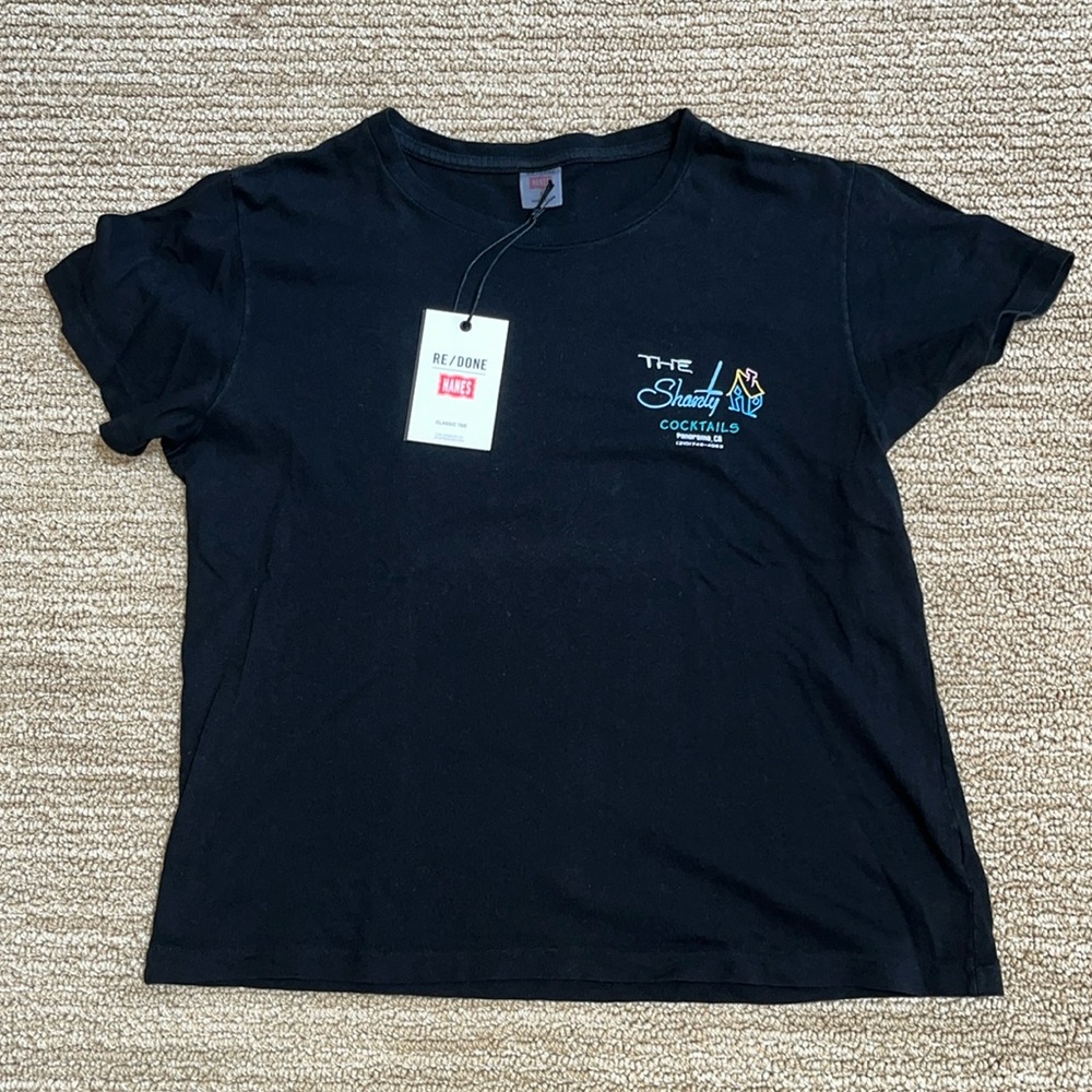 BNWT Re/Done x Hanes The Shanty Black T-Shirt